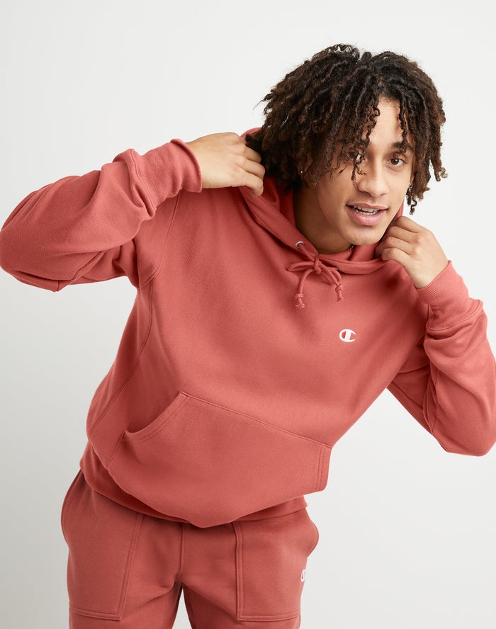 Champion Hoodie Heren - Koraal - Reverse Weave C Logo ( 428901-WXR )